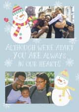 Personalised Christmas Photo Card created by Giddy Kipper - Heartfelt Personalised Christmas Card / Photo Card - Although We're Apart You Are Always In Our Hearts