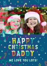 Personalised Christmas Photo Card created by Macie Dot Doodles - Cute Christmas Card - Daddy - Festive Illustrations