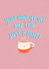 tea just right Love & Friendship Card 20937 created by Tayla Sharpe