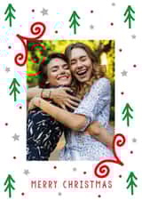 Personalised Christmas Photo Card created by Megan Claire - Cute Christmas Card - Stars - Christmas Trees