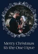 Personalised Christmas Photo Card created by Dottie Mottie - Pretty Wreath Personalised Christmas Card / Photo Card - Merry Christmas To The One I Love