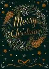 Mistletoe - Wreath - Traditional - Festive - Pretty - Merry Christmas Card created by Victoria Nelson