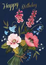 painted flower Birthday Card 12474 created by Victoria Nelson