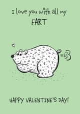 fart bear Valentines Day Card 46080 created by Dionne Turnbull
