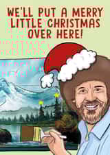 bob ross santa hat Christmas Card 44134 created by PowderPop