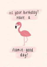 Flamingo Bird Birthday Card 20179 created by Lottie’s Art