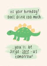 Dinosaur Stegosaurus Birthday Card 20180 created by Lottie’s Art