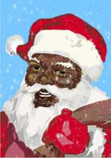 black santa Christmas Card 20966 created by Gracian Cards