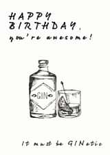 gin alcohol Birthday Card 7976 created by Pickalily Card Creations