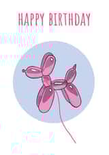 Pink Balloon Dog Birthday Card created by Send Salutations