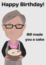Vaccine Bill Gates Birthday Card 29093 created by The Happy Bee
