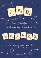 dad scrabble Christmas Card 16944 created by NEEDL designs