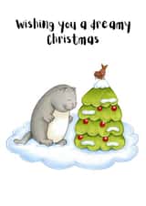 Bird Wishing Christmas Card 41810 created by Liliya Lukyanova