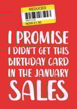 January typography Birthday Card 4166 created by The Cake Thief