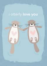 otter animals Valentines Day Card 16014 created by Laura