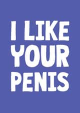 I Like Your Penis Funny Anniversary Card created by The Sweary Card Co