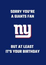 New york giants NFL Birthday Card 20988 created by Nat Yeo