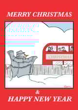 bus snowman Christmas Card 46480 created by Graham Cammillare