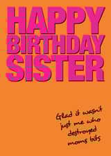 sister glad Birthday Card 37972 created by Martyn Greswolde