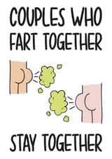 Fart together stay together card created by TeePee Creations