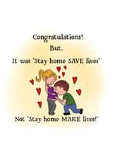 stay home save lives New Baby Card 4903 created by Sirrahnais