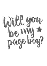 Page Boy Proposal Card - Will You Be My Page Boy - Silver Wedding Card created by Wild Moon Wedding Stationery