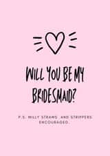 Will you be my bridesmaid cheeky card created by Meg's Creative Outlet