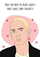 Baby, You Make My Palms Sweaty: Funny millennial Eminem Valentine’s Day Card created by Studio Pistachio