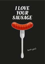 fork sausage Valentines Day Card 41199 created by Oh So Peachy