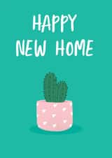 Cute Cactus New Home Card - House Plant - Happy New Home created by @tikkled.pink