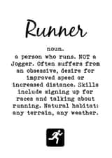 Funny Running Card Runner Definition created by Worry Less Design