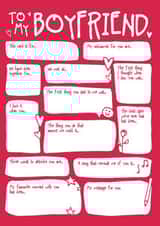 Cute Fill In The Blanks Valentines Day Card / Anniversary Card - To My Boyfriend created by Bow & Bell