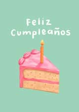 Classic Birthday Card - Cake - Feliz Cumpleaños created by Mikaela Iavarone