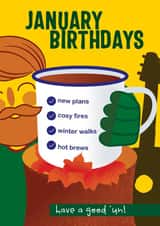 January classic Birthday Card 19860 created by Milport Studios