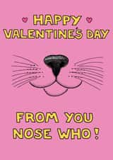 nose cat Valentines Day Card 1834 created by On The Prowl Cat Cartoons