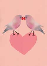 love birds Valentines Day Card 17034 created by Christine Hooper