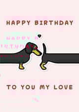 sausage dog dog Valentines Day Card 44450 created by Sam I Am
