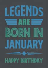 Legends are born in January birthday card created by Tanya Laporte Designs