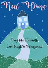 Pretty Night Stars New Home Card - House - May It Be Filled With Love Laughter & Happiness created by Sophie Larsson