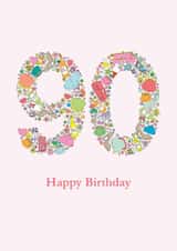 Girlie things 90th birthday card created by mrs L cards