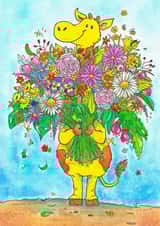 giraffe flowers Thank You Card 46633 created by Nicole Janes