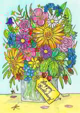 vase flowers Birthday Card 46634 created by Nicole Janes