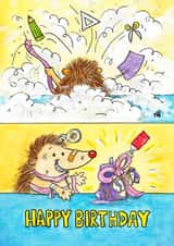 hedgehog wrapping Birthday Card 46636 created by Nicole Janes