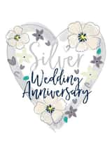 silver flower Anniversary Card 9603 created by Katie Phythian Design