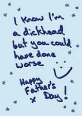 Dick head Fathers Day created by Random Shit Cards