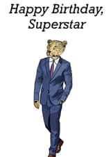 superstar leopard Birthday Card 46653 created by Tom Learoyd