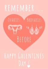 Ovaries before Brovaries Galentines Day Card created by Nikki Noo Cards