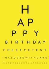 eye test chart Birthday Card 18686 created by AM Designs