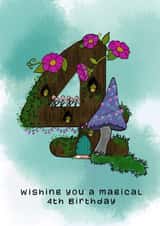 4th Birthday Fairy House. Child’s magical birthday for a fairy lover. created by Rae of Sunshine