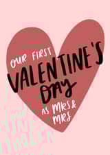 First Valentine's Day as Mrs and Mrs card for Wife created by Studio Yelle